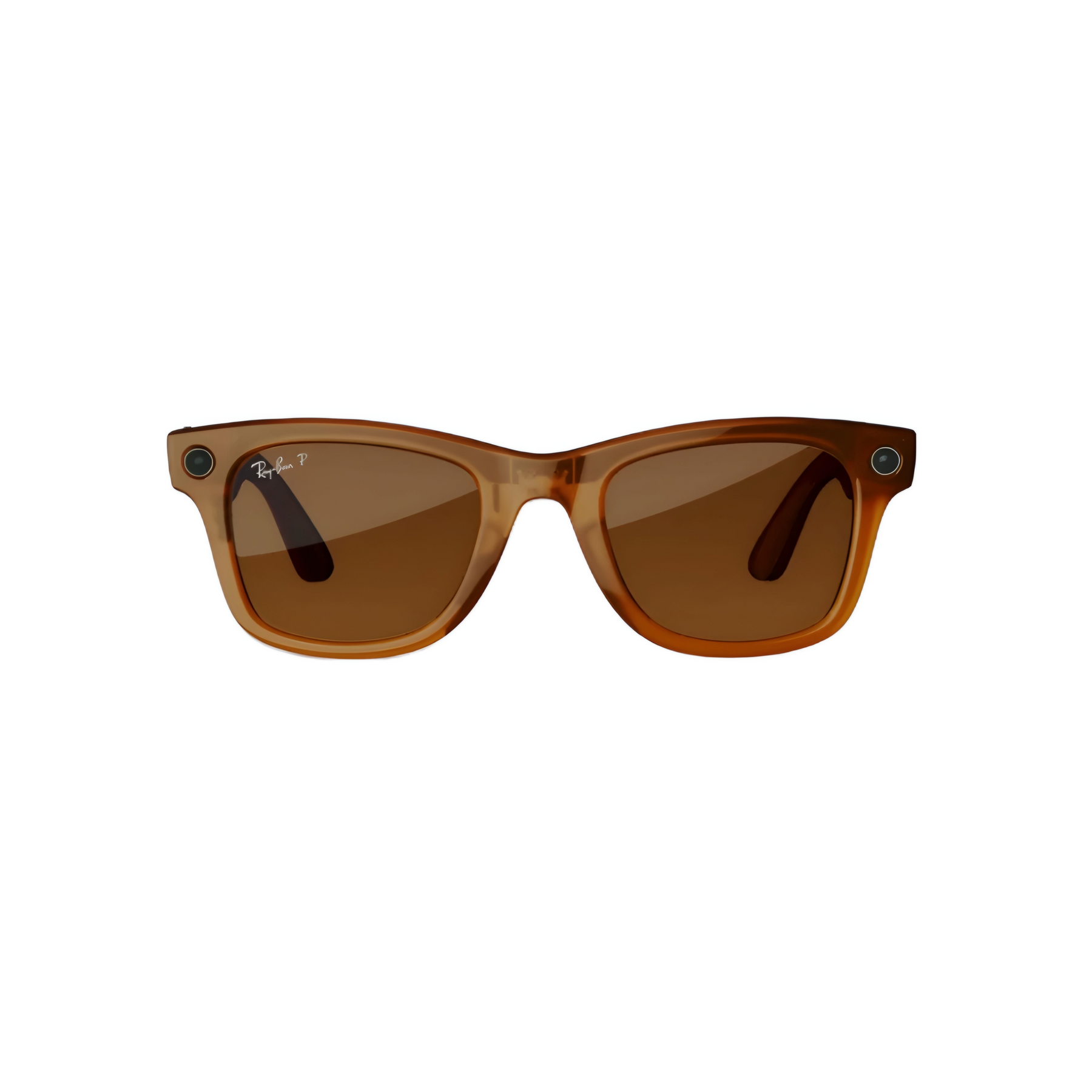 Gafas inteligentes RayBan Meta Wayfarer polarizadas color caramelo.