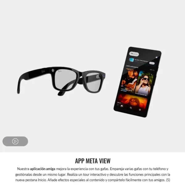 Gafas Inteligentes RAYBAN META-wayfarer-app-metaview